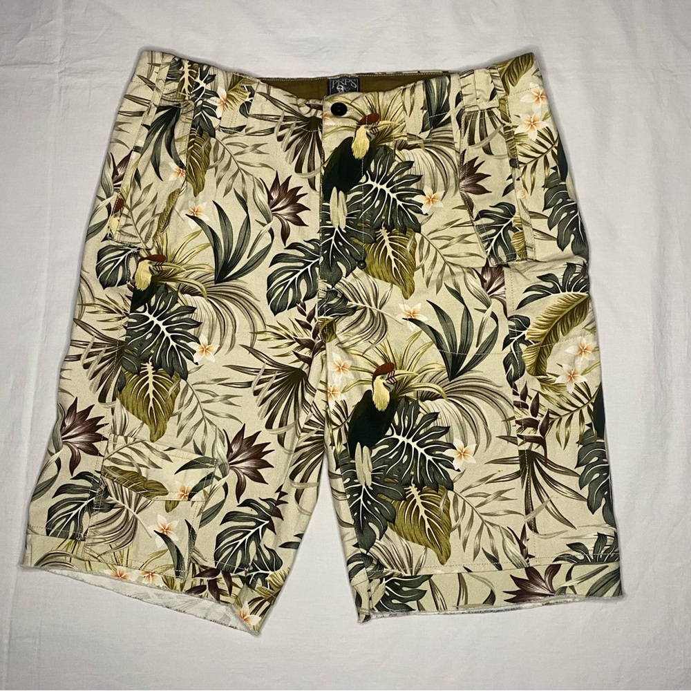 PRPS Tropical Print Floral Multicolor Shorts Men's Sz 30 NWT Button Snap Pockets